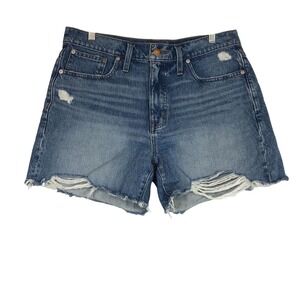 MADEWELL -WOMEN'S 29 - BLUE RELAXED MID-LENGTH DENIM SHORTS